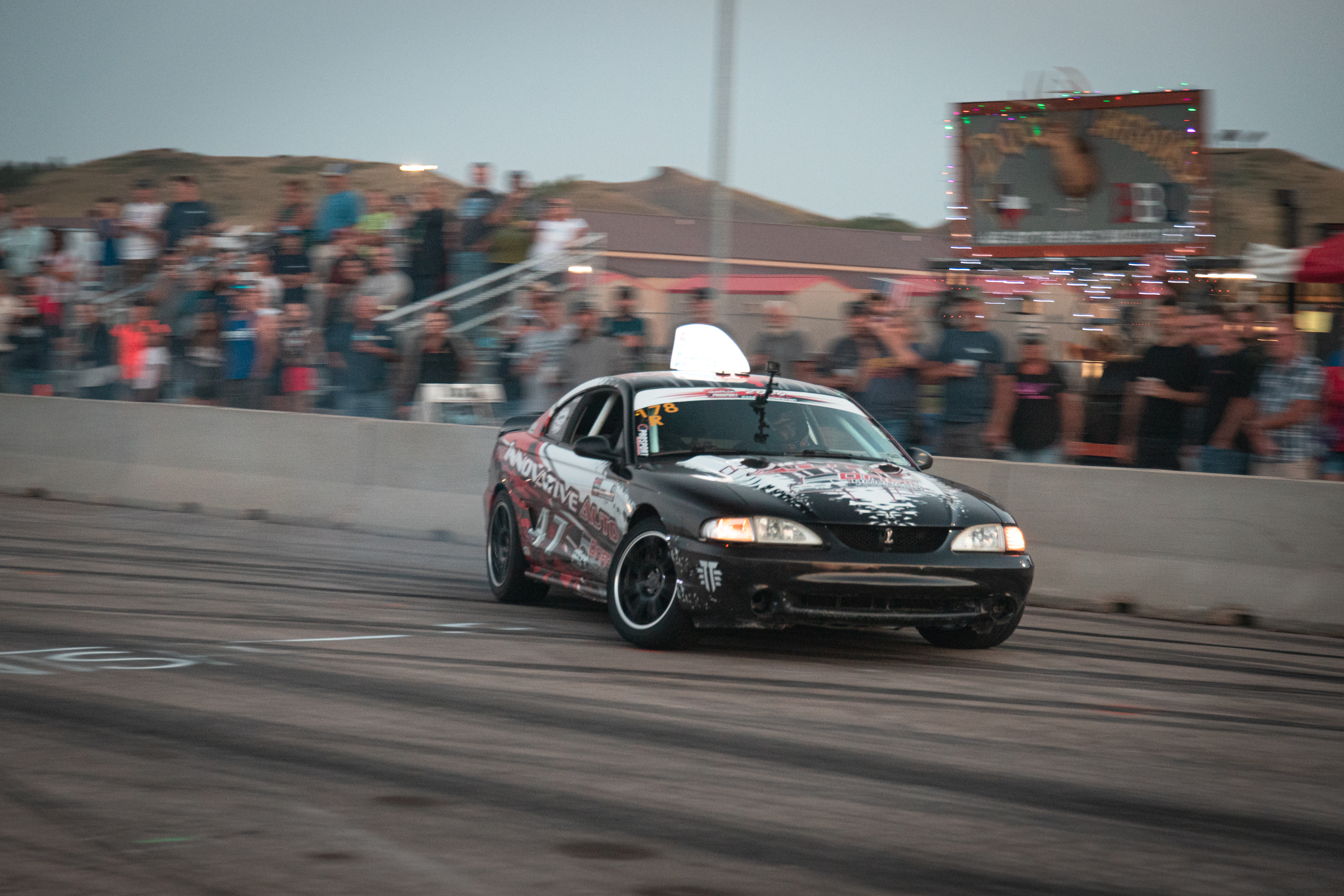 Scott Umbreit drifts at the Strugis Mustang Rally