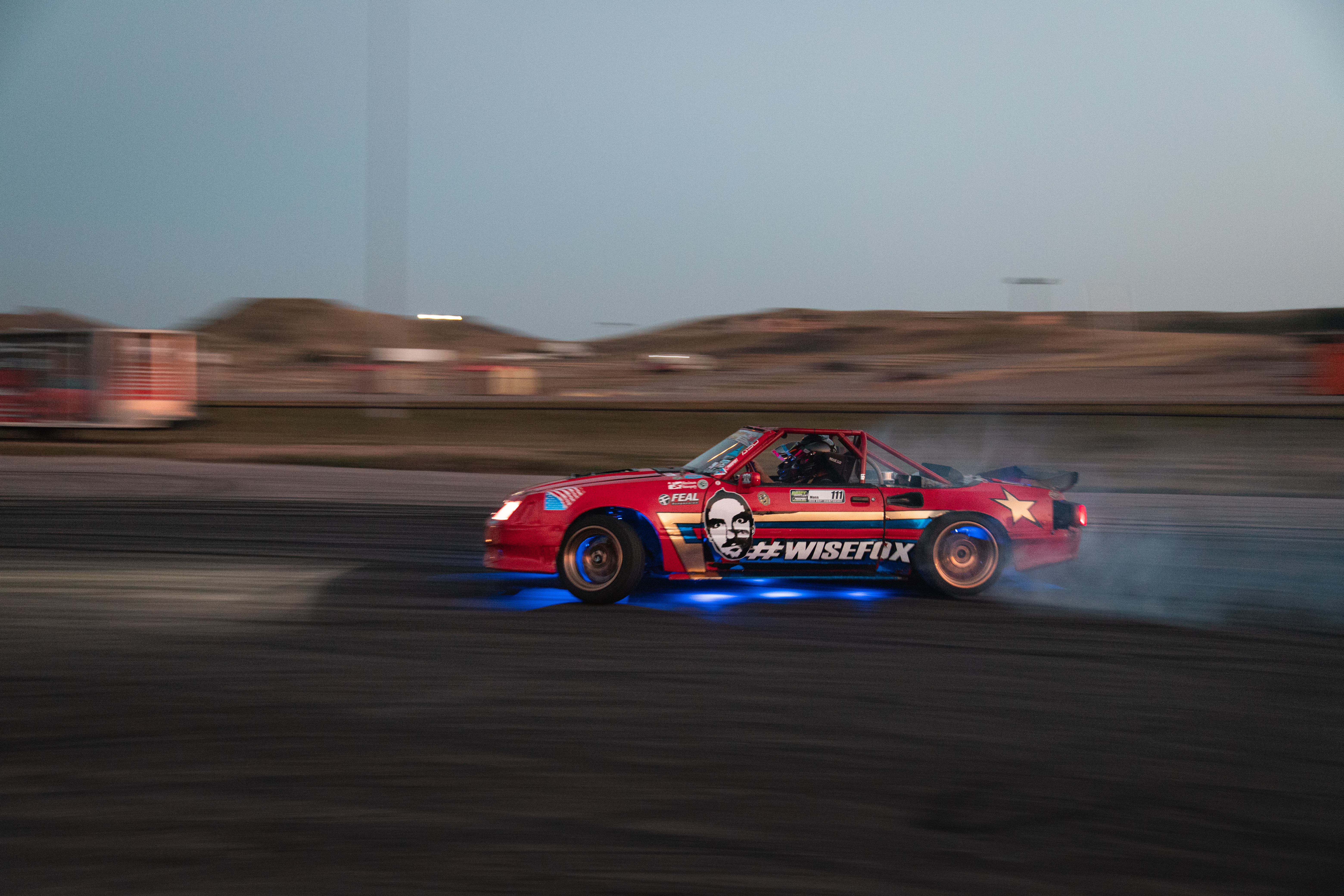 Steve Mass drifts at the Strugis Mustang Rally